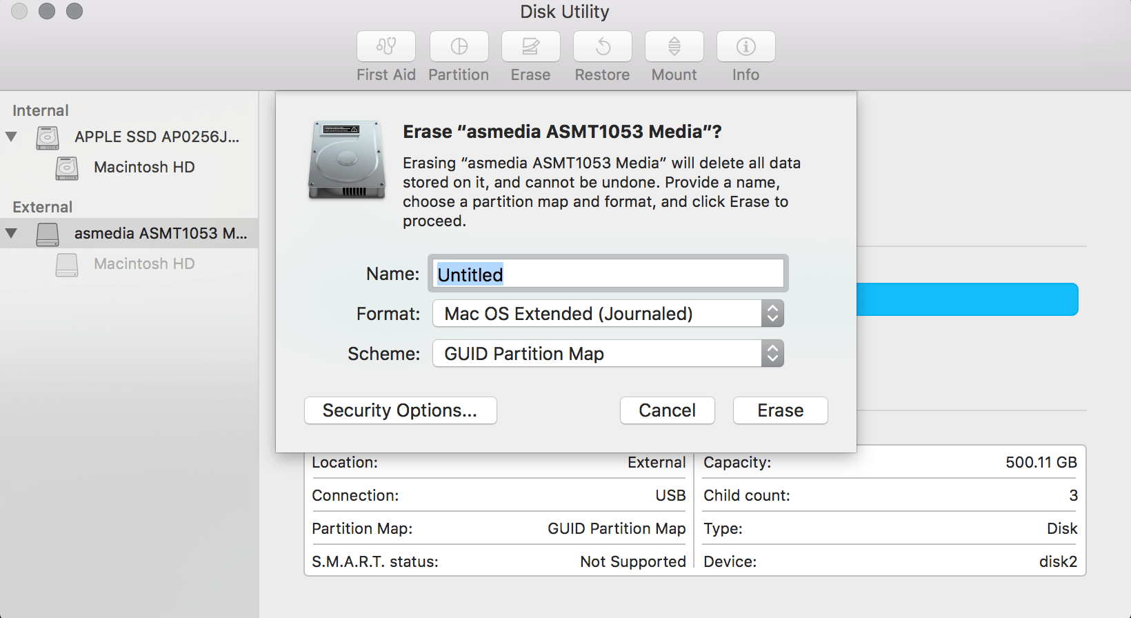 reformat toshiba external hard drive for mac